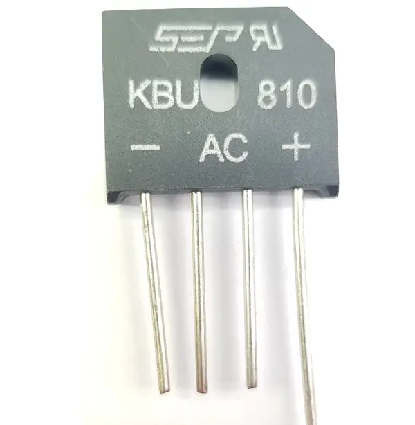 KBU810 پل دیود 1000 ولت 8 آمپر تخت شانه ای Bridge Rectifier KBU810 - تصویر 1