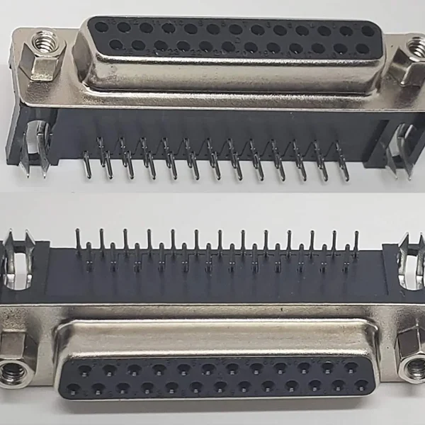 D-SUB 25 Pin PCB Mount RA Female Black